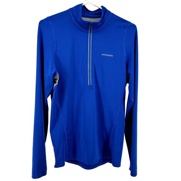 Patagonia All Weather Sweatshirt 1/4 Zip Mock Neck UPF 15 Mitts Mesh Blue XS - Picture 1 of 5
